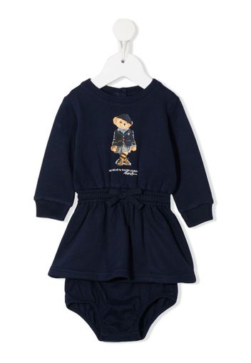 RALPH LAUREN KIDS logo-print romper dress - Blau