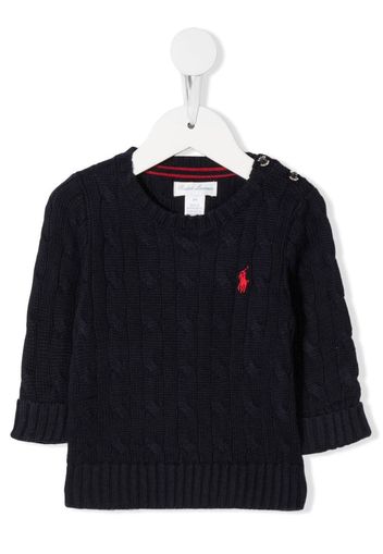 RALPH LAUREN KIDS Polo Pony cable-knit jumper - Blau