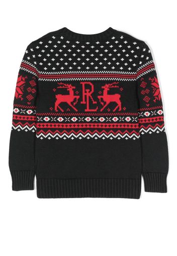 Ralph Lauren Kids Reindeer intarsia-knit jumper - Schwarz