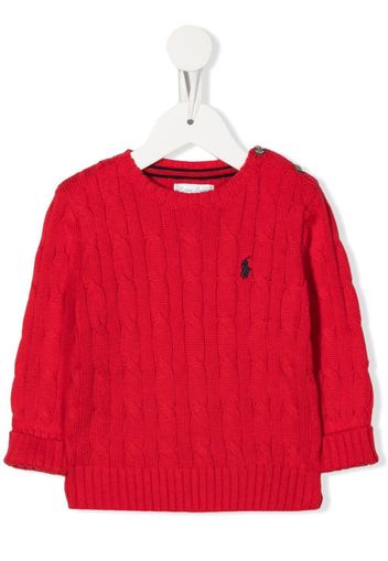 Ralph Lauren Kids embroidered-pony knit jumper - Rot