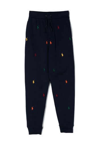 Ralph Lauren Kids Jogginghose mit Logo-Stickerei - Blau