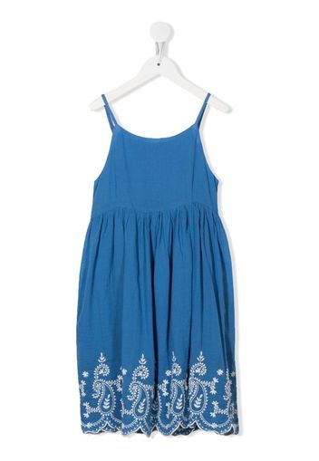 Ralph Lauren Kids TEEN floral-embroidered sleeveless dress - Blau