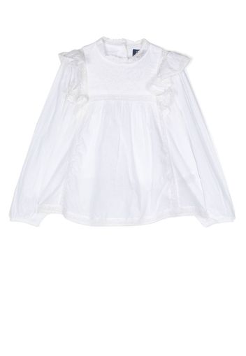 Ralph Lauren Kids ruffle-detail long-sleeve blouse - Weiß