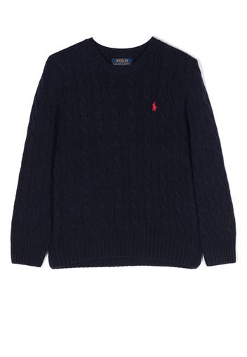 Ralph Lauren Kids Pullover mit Zopfmuster - Blau