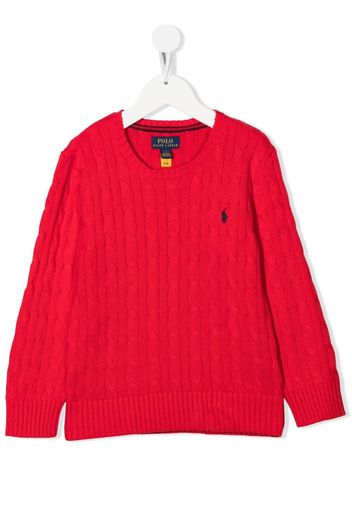 Ralph Lauren Kids Polo Pony cable-knit jumper - Rot