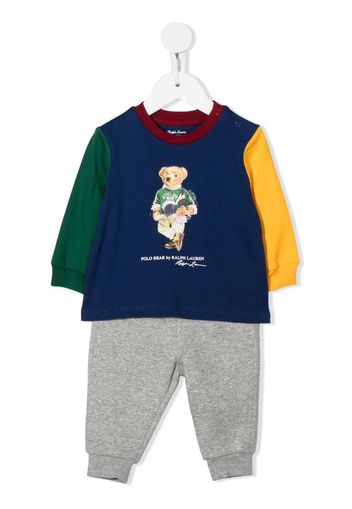 Ralph Lauren Kids Polo Bear colour-block tracksuit set - Blau