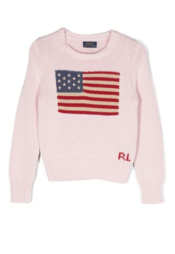 Ralph Lauren Kids Strickpullover mit US-Flagge - 003 FRENCH PNK