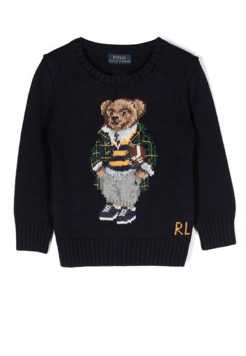 Ralph Lauren Kids Polo Bear intarsia-knit jumper - Blau