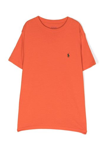 Ralph Lauren Kids logo-embroidered cotton T-shirt - Orange