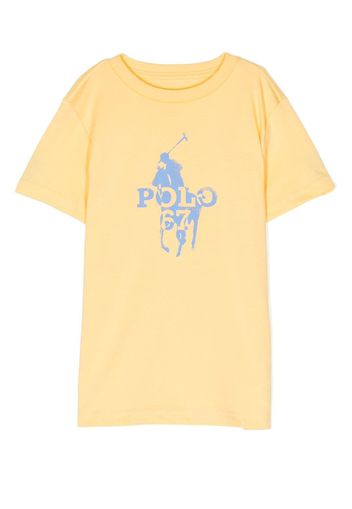 Ralph Lauren Kids logo-print crew-neck T-shirt - Gelb