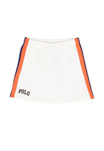 Ralph Lauren Kids logo-print striped skirt - Weiß