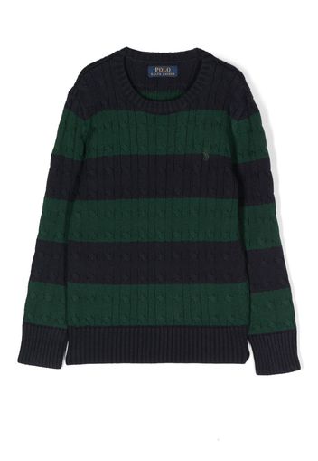 Ralph Lauren Kids stripe-print knit jumper - Blau