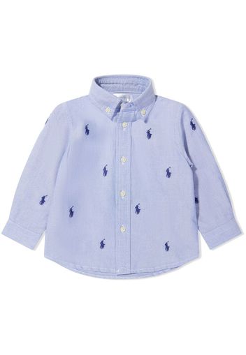 Ralph Lauren Kids Polo Pony-embroidered shirt - Blau