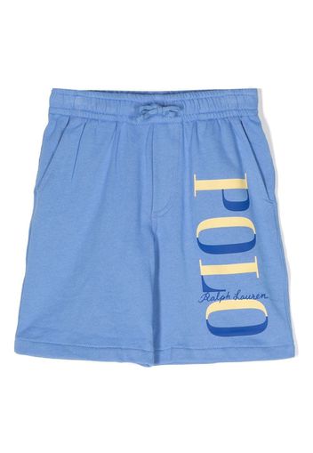 Ralph Lauren Kids logo-print cotton shorts - Blau