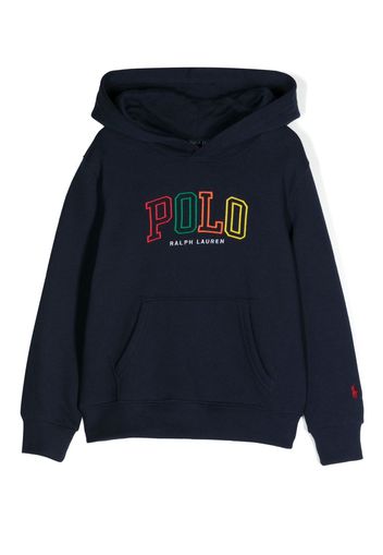 Ralph Lauren Kids logo-print cotton hoodie - Blau