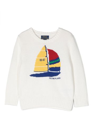 Ralph Lauren Kids patterned intarsia-knit jumper - Weiß