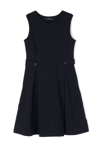 Ralph Lauren Kids pleated-ribbed sleeveless dress - Blau