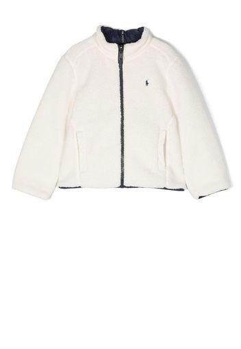 Ralph Lauren Kids embroidered-pony zipped jacket - Weiß