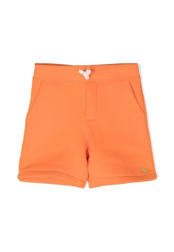 Ralph Lauren Kids embroidered-logo cotton shorts - Orange