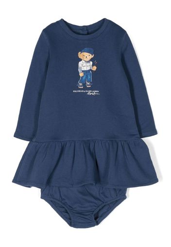 Ralph Lauren Kids Polo Bear motif dress - Blau