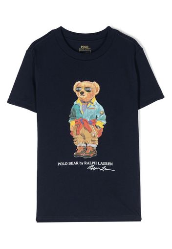 Ralph Lauren Kids Polo Bear-print T-shirt - Blau