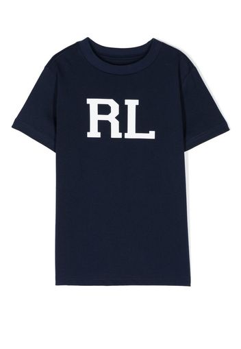 Ralph Lauren Kids logo print cotton T-shirt - Blau