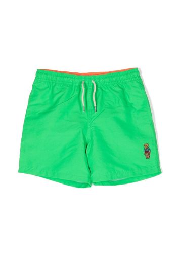 Ralph Lauren Kids embroidered-bear shorts - Grün