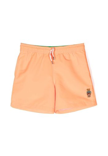 Ralph Lauren Kids logo-patch swim shorts - Orange