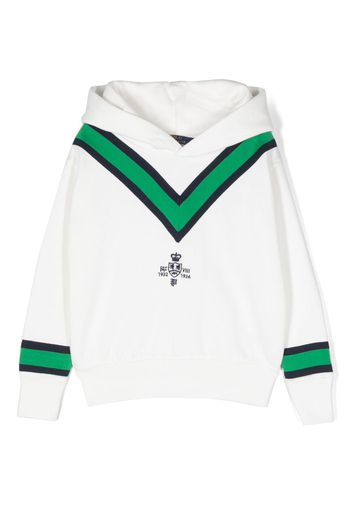 Ralph Lauren Kids logo-embroidered contrasting-detail hoodie - Weiß