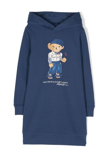 Ralph Lauren Kids Polo Bear hooded dress - Blau