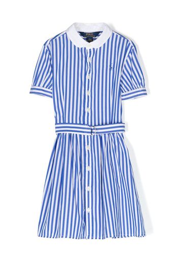 Ralph Lauren Kids Magalie striped shirt dress - Blau