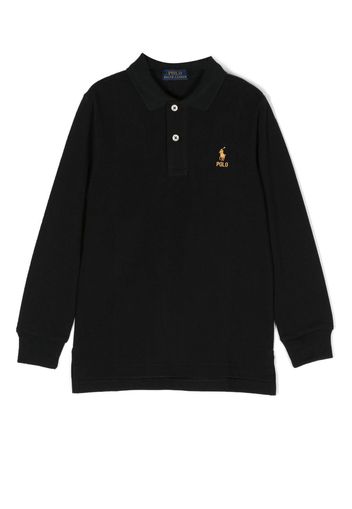 Ralph Lauren Kids Polo Pony-embroidered polo shirt - Schwarz