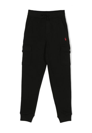 Ralph Lauren Kids logo-embroidered cargo track pants - Schwarz