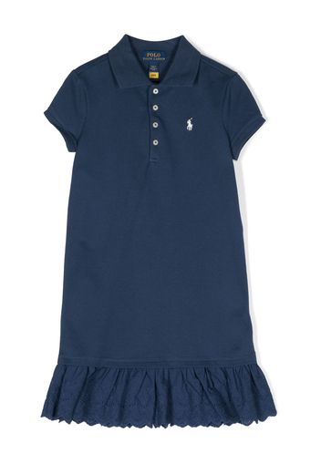 Ralph Lauren Kids logo-embroidered cotton dress - Blau