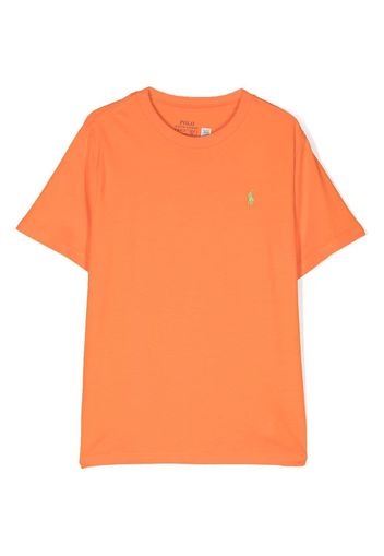 Ralph Lauren Kids embroidered-logo T-shirt - Orange