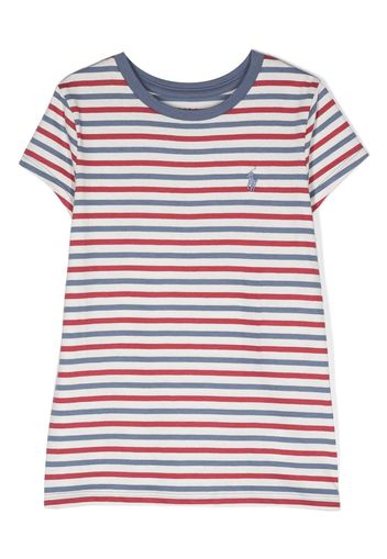 Ralph Lauren Kids Gestreiftes T-Shirt - Weiß