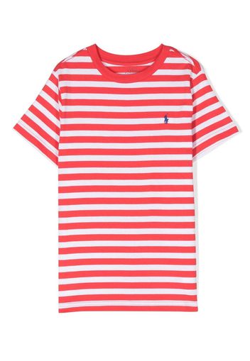 Ralph Lauren Kids striped Polo-Pony T-shirt - Rot