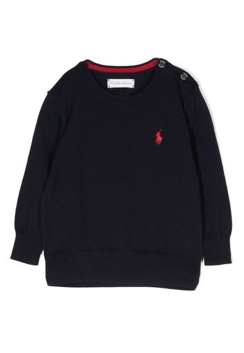 Ralph Lauren Kids logo-embroidered sweatshirt - Blau