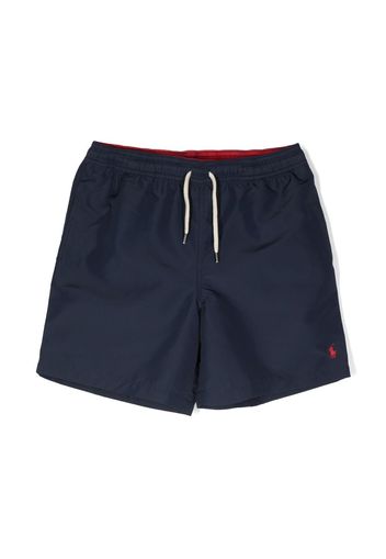 Ralph Lauren Kids Polo Pony motif swim shorts - Blau