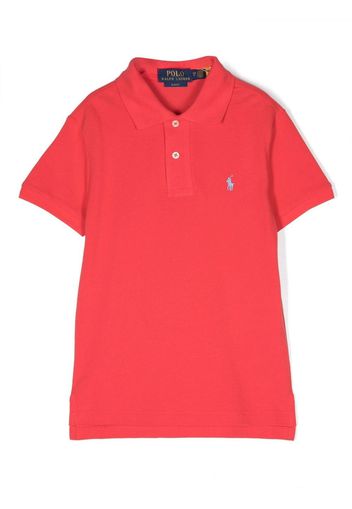 Ralph Lauren Kids embroidered-logo short-sleeve polo shirt - Rot