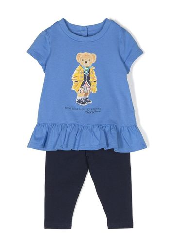 Ralph Lauren Kids Teddy Bear signature trousers set - Blau