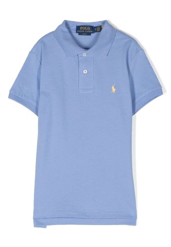 Ralph Lauren Kids embroidered-pony detail polo shirt - Blau