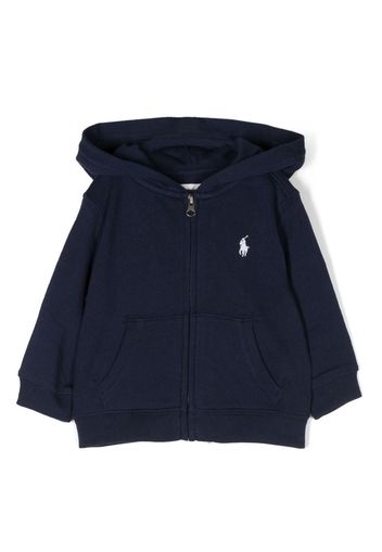 Ralph Lauren Kids plain hooded track jacket - Blau