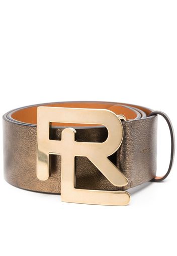 Ralph Lauren Collection logo-buckle leather belt - Gold