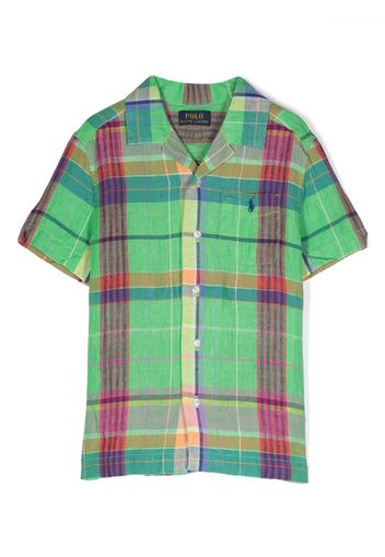 Ralph Lauren Kids plaid short-sleeved shirt - Grün