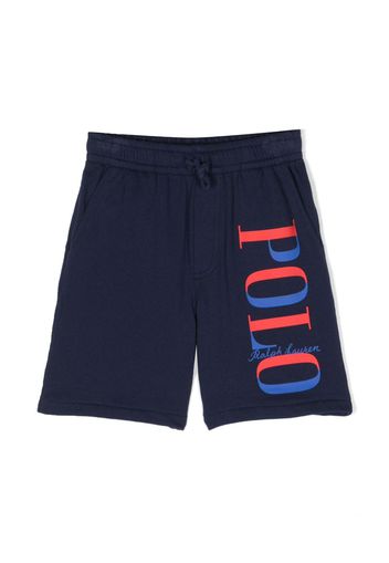 Ralph Lauren Kids logo-print track shorts - Blau