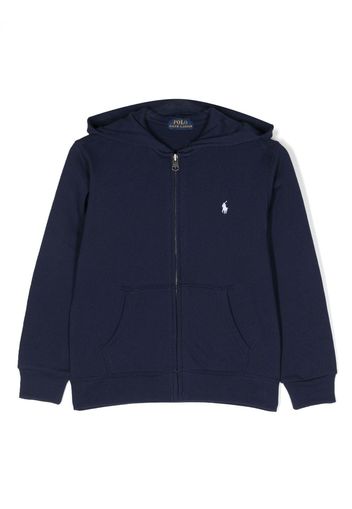 Ralph Lauren Kids embroidered-logo zip-up hoodie - Blau