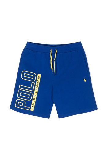 Ralph Lauren Kids logo-print drawstring shorts - Blau