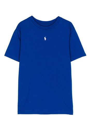 Ralph Lauren Kids embroidered-logo cotton T-shirt - Blau