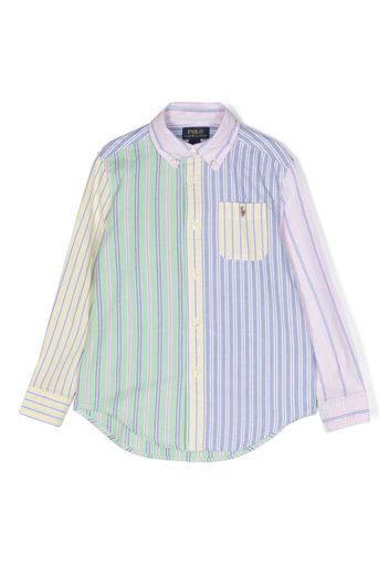 Ralph Lauren Kids Pony striped cotton shirt - Grün